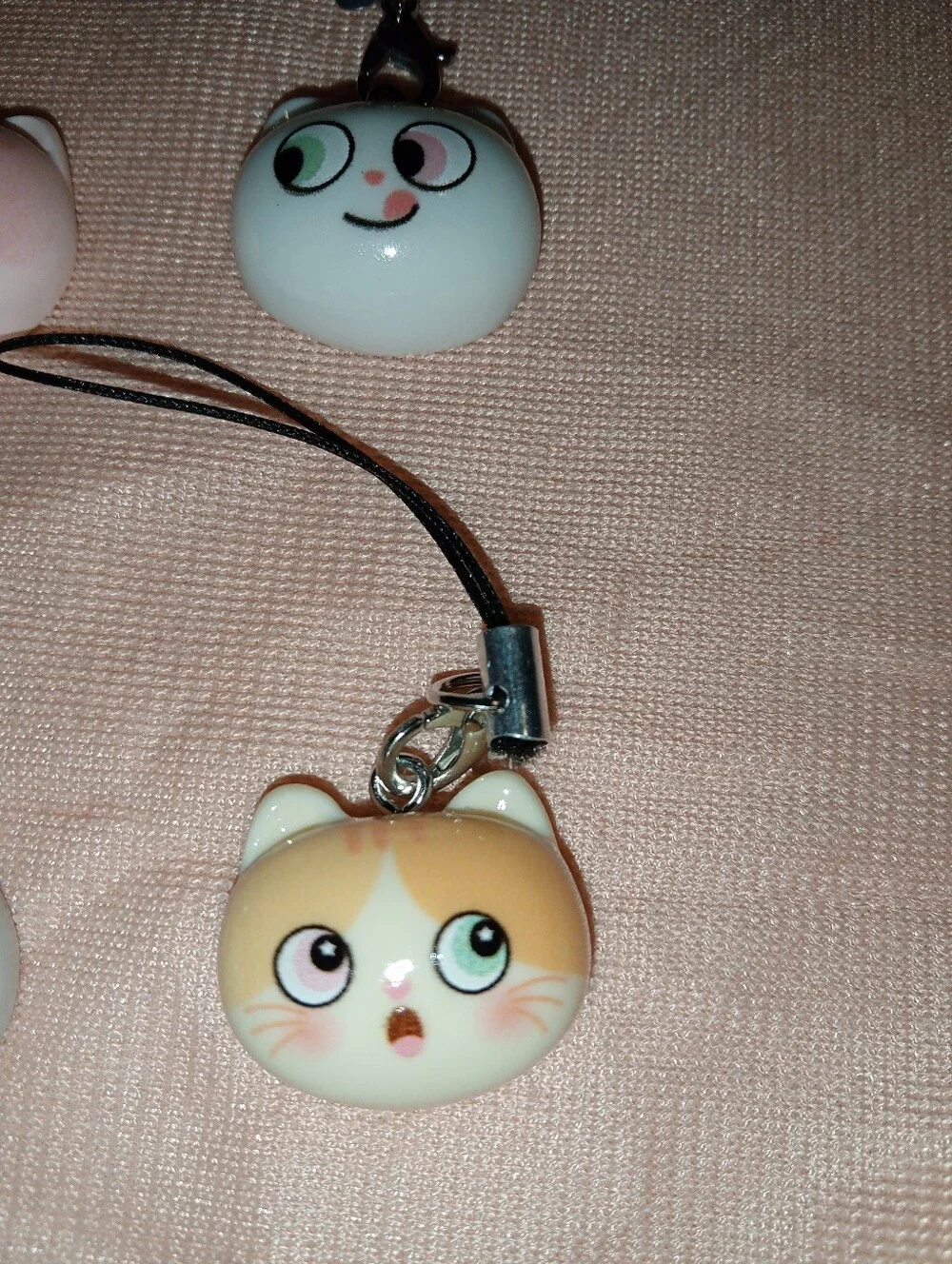 Cute Cat Face Phone Strap Charms - Assorted Colors